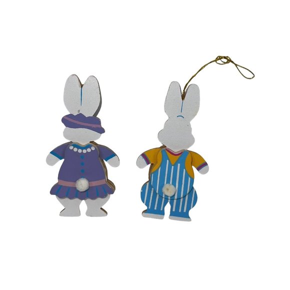 19 Easter Tree Ornaments Resin & Wooden Rabbits Foam Eggs READ DESCRIPTION - Picture 9 of 12